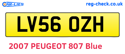 LV56OZH are the vehicle registration plates.