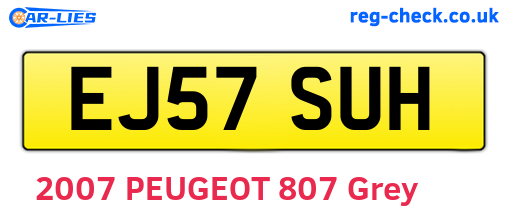 EJ57SUH are the vehicle registration plates.