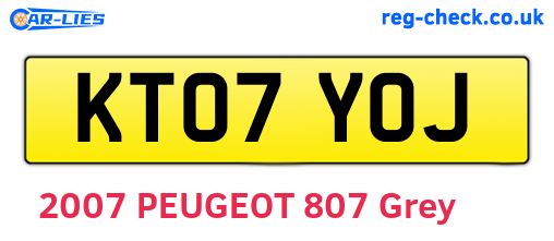 KT07YOJ are the vehicle registration plates.