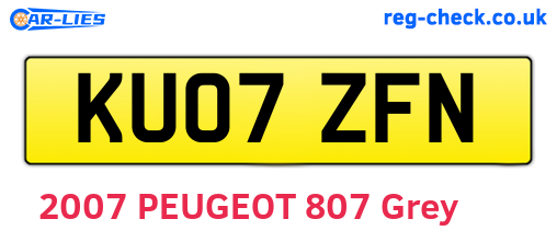 KU07ZFN are the vehicle registration plates.
