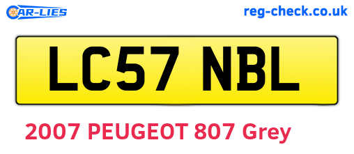 LC57NBL are the vehicle registration plates.
