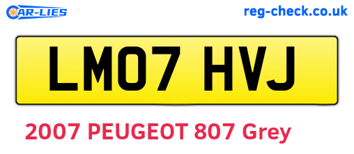 LM07HVJ are the vehicle registration plates.