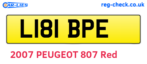 L181BPE are the vehicle registration plates.