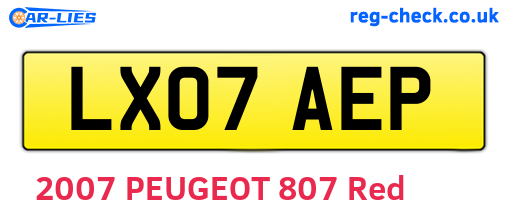 LX07AEP are the vehicle registration plates.