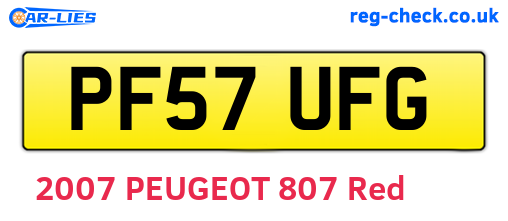 PF57UFG are the vehicle registration plates.