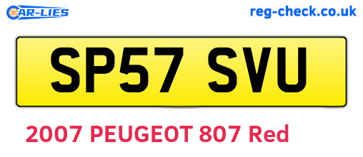 SP57SVU are the vehicle registration plates.