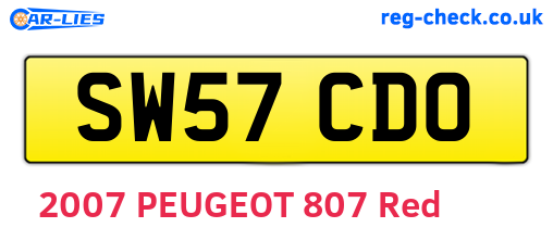 SW57CDO are the vehicle registration plates.