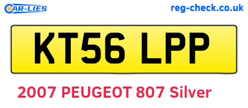 KT56LPP are the vehicle registration plates.