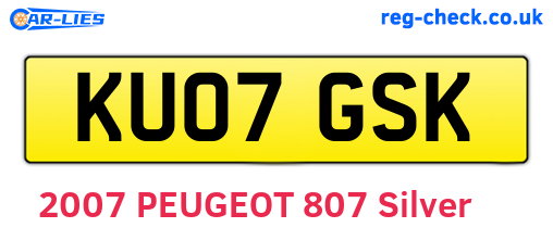 KU07GSK are the vehicle registration plates.