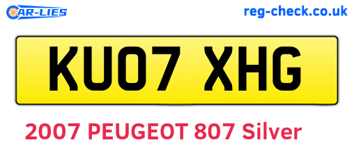 KU07XHG are the vehicle registration plates.