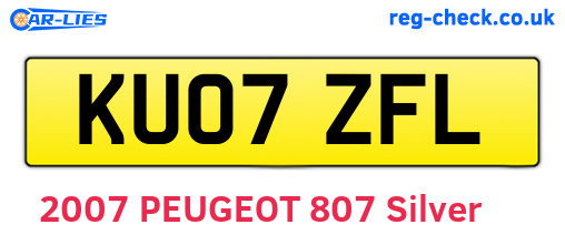 KU07ZFL are the vehicle registration plates.