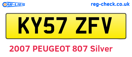 KY57ZFV are the vehicle registration plates.