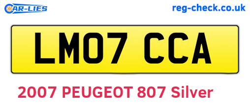 LM07CCA are the vehicle registration plates.
