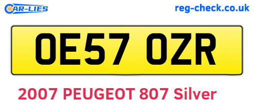 OE57OZR are the vehicle registration plates.