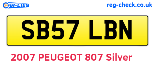 SB57LBN are the vehicle registration plates.