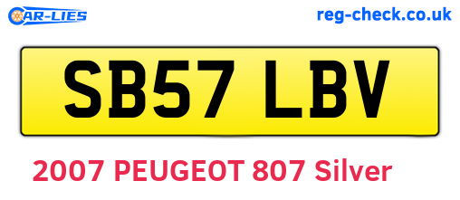 SB57LBV are the vehicle registration plates.