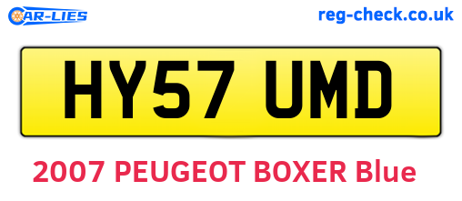 HY57UMD are the vehicle registration plates.