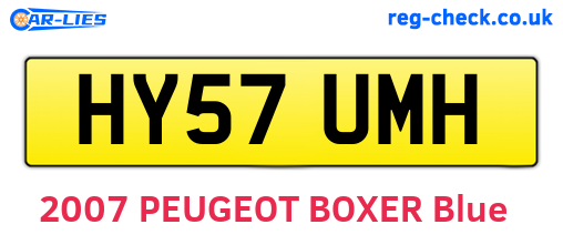 HY57UMH are the vehicle registration plates.