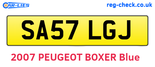 SA57LGJ are the vehicle registration plates.