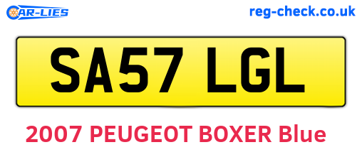 SA57LGL are the vehicle registration plates.