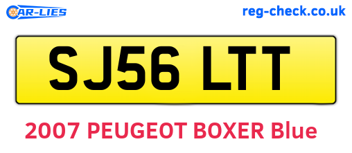 SJ56LTT are the vehicle registration plates.