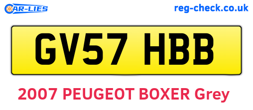 GV57HBB are the vehicle registration plates.