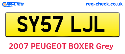 SY57LJL are the vehicle registration plates.
