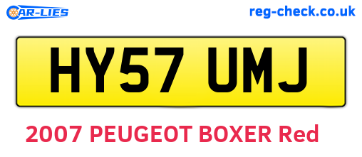 HY57UMJ are the vehicle registration plates.