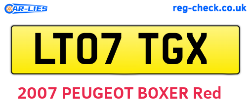 LT07TGX are the vehicle registration plates.