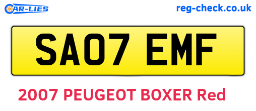 SA07EMF are the vehicle registration plates.