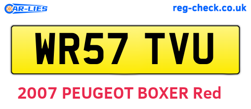 WR57TVU are the vehicle registration plates.