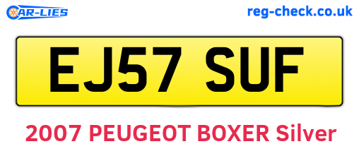 EJ57SUF are the vehicle registration plates.
