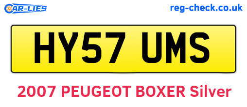 HY57UMS are the vehicle registration plates.