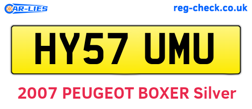 HY57UMU are the vehicle registration plates.