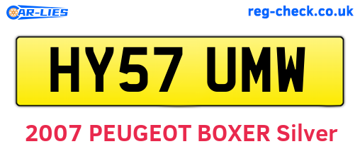 HY57UMW are the vehicle registration plates.