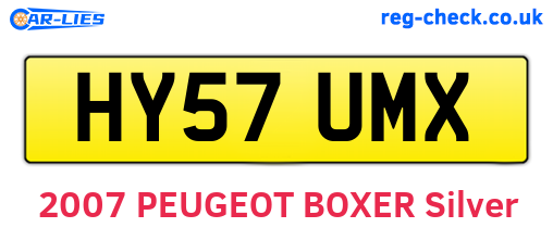 HY57UMX are the vehicle registration plates.