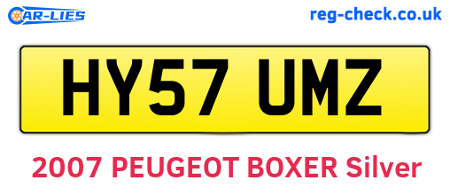 HY57UMZ are the vehicle registration plates.