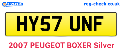 HY57UNF are the vehicle registration plates.