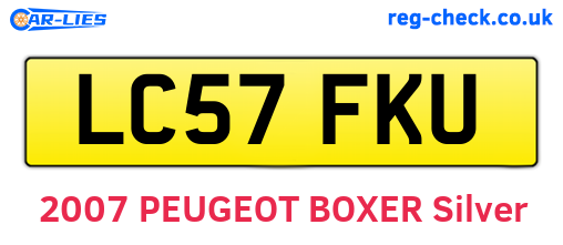 LC57FKU are the vehicle registration plates.