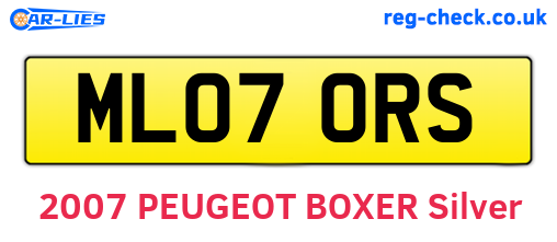 ML07ORS are the vehicle registration plates.