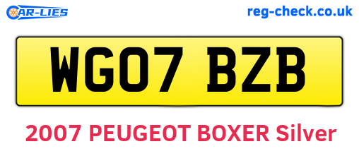 WG07BZB are the vehicle registration plates.
