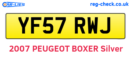 YF57RWJ are the vehicle registration plates.