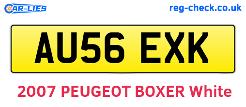 AU56EXK are the vehicle registration plates.