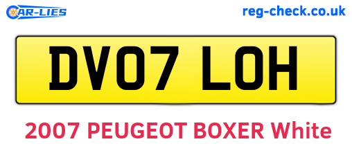 DV07LOH are the vehicle registration plates.