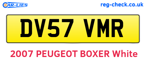 DV57VMR are the vehicle registration plates.