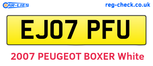 EJ07PFU are the vehicle registration plates.