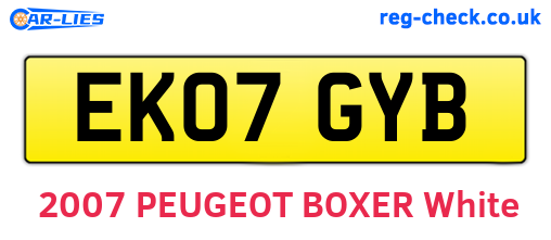 EK07GYB are the vehicle registration plates.