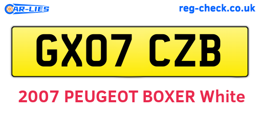 GX07CZB are the vehicle registration plates.