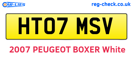 HT07MSV are the vehicle registration plates.