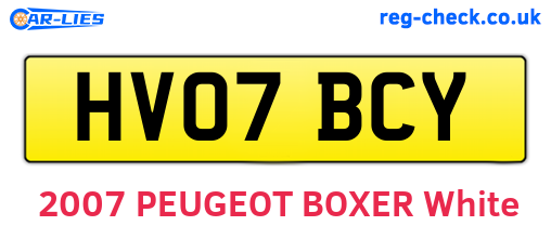 HV07BCY are the vehicle registration plates.